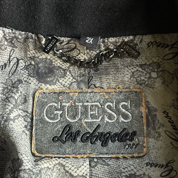 Guess Los Angeles Wool Pea Coat Womens 2X Lined Toggle Button Winter - Picture 8 of 14